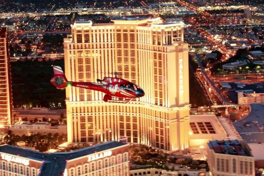 Las Vegas Night Flight by Helicopter with Lunch at Buddy V's at Venetian Resort