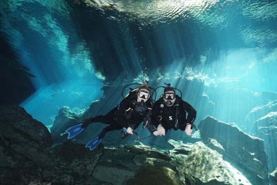 Scuba Diving in Cenote Kukulkan from Playa del Carmen