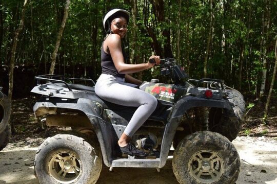 Amazing ATV (single) Cenote and Ziplines with Transfer from Playa del Carmen