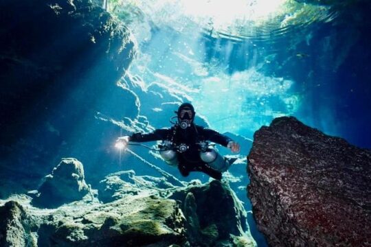 1 day of diving in Cenotes price for 2 certified divers