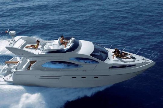 1 Hour Sail + Spanish Lunch or Dinner for 2 People in a Luxury Motor Boat