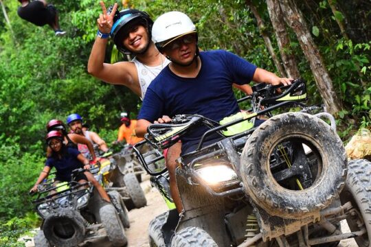 Adrenaline Combo 3 in 1 - ATV'S, (Shared), Ziplines & Cenote from Cancún